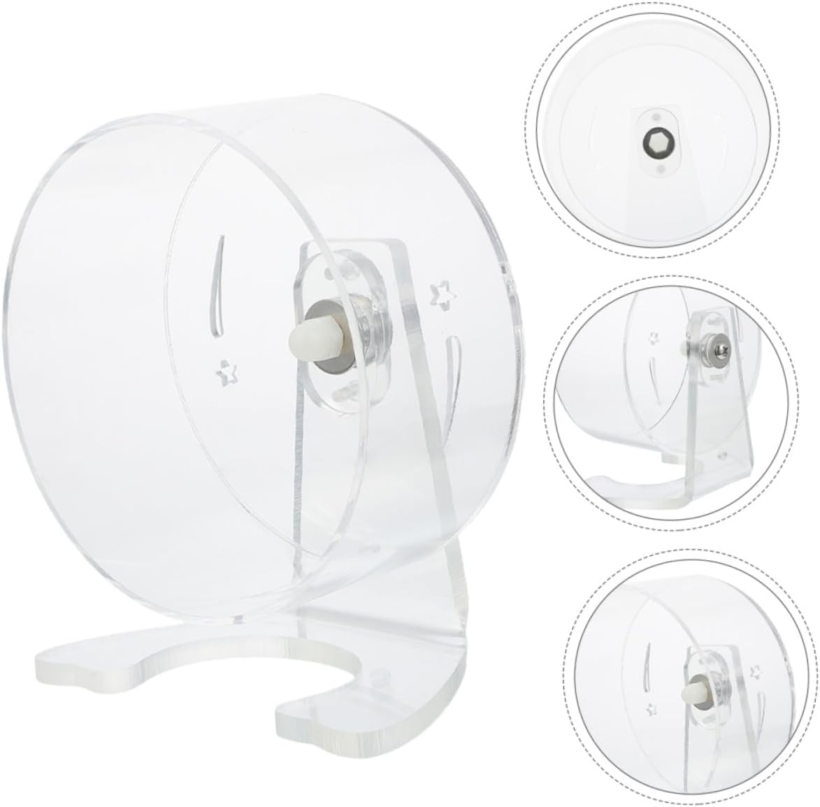 Mipcase Quiet Hamster Exercise Wheel with Stand Transparent Running Wheel for Small Pets Gerbils Mice Noise-Free Spinner for Healthy Cage Exercise