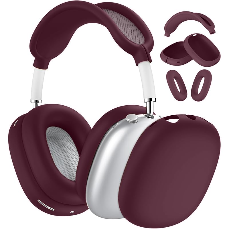 Hülle für Airpods Max Kopfhörer Weiche Ohrmuschel-Abdeckung/Ohrpolster/Kopfbandabdeckung für Apple Airpod Max Zubehör Cases Cover (Pflaume)