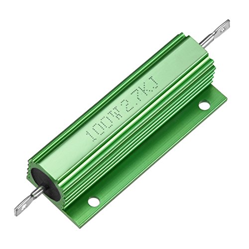 Resistor de aluminio uxcell 100 W 2,7 K Ohm Wirewound verde para LED convertidor de repuesto 100 W 2,7 kRJ.