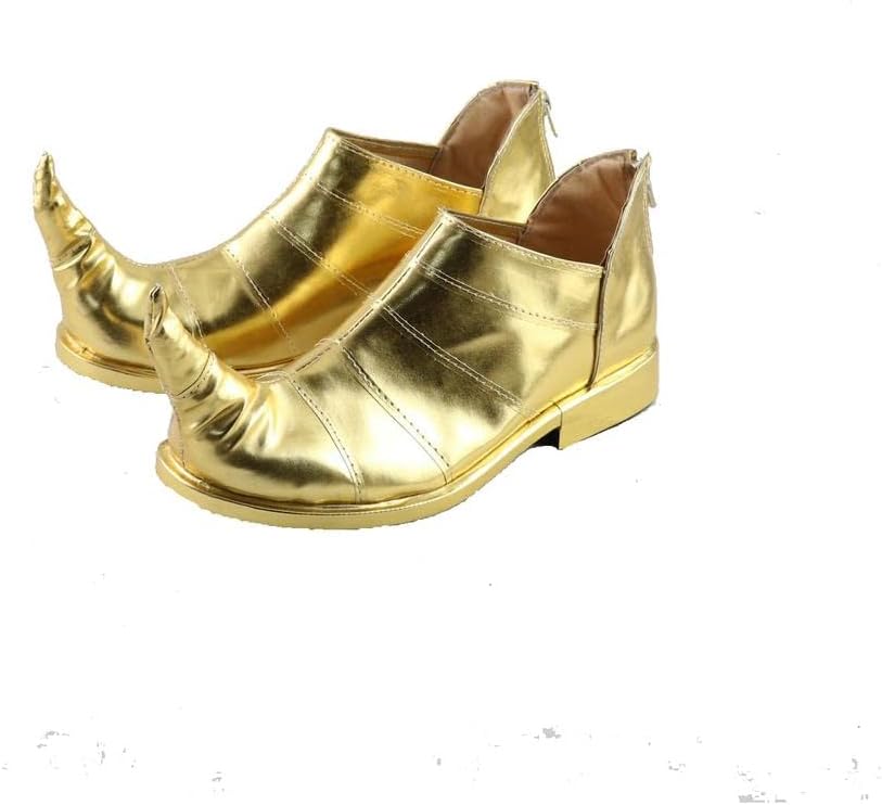 DUNHAO COSDio Brando Cosplay Shoes Golden Costume Accessory Adult Leather Witch Shoes Halloween Boots