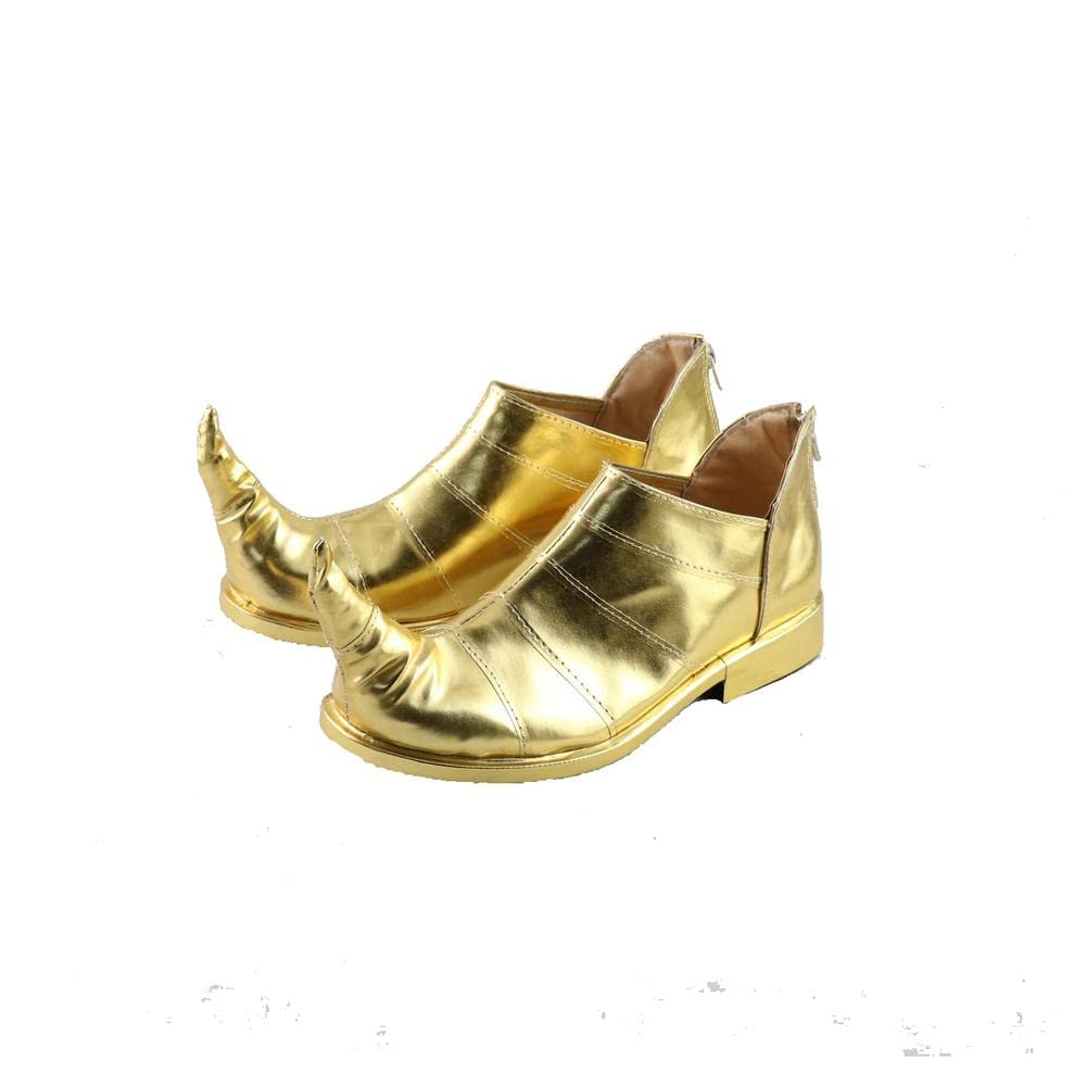DUNHAO COSDio Brando Cosplay Shoes Golden Costume Accessory Adult Leather Witch Shoes Halloween Boots