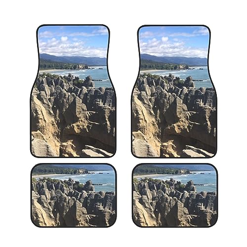 Tapis de sol de voiture universel avant arrière Rocks Scenic pour protection camionnette 4 pces