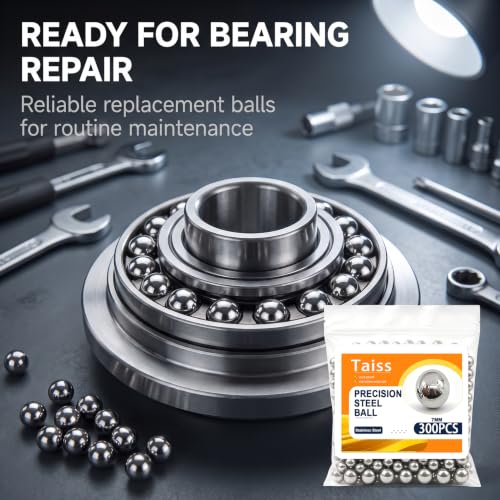 Image of Taiss 300PCS 7mm 304 Stainless Steel Precision Balls,Precision Steel Ball Assortment Kit,Metal Balls