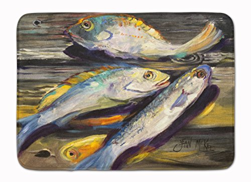Caroline's Treasures JMK1116RUG Fish on The Dock Machine Washable Memory Foam Mat, Bathroom Rug, Non-Slip Bath Mat, Durable Thick Washable Rugs for Kitchen, Bathroom Quick Dry, Decorative Artwork,