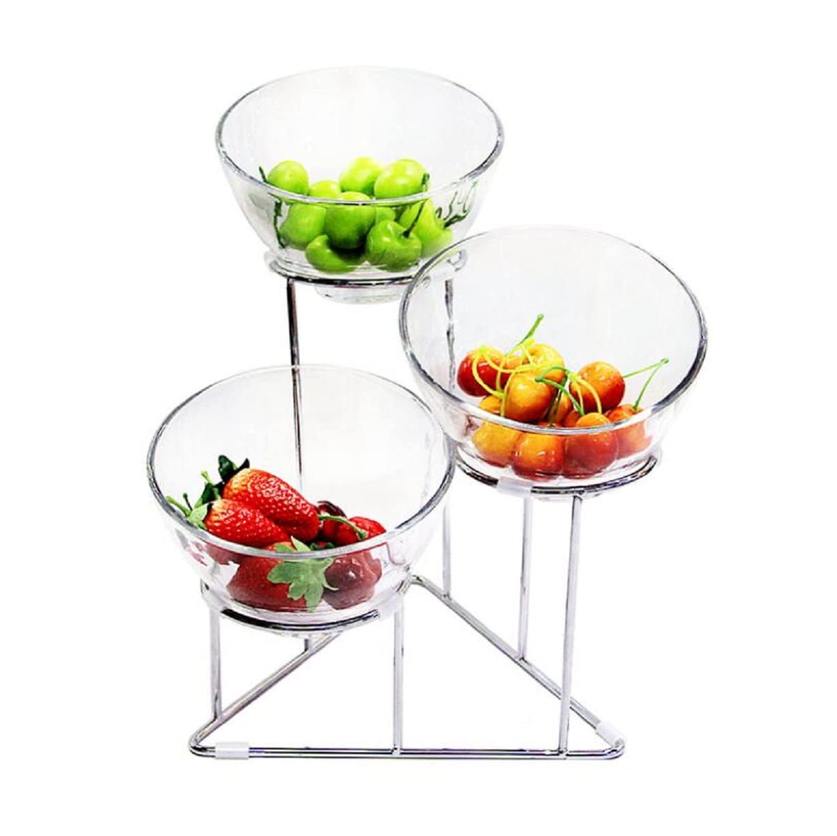 Ciotole in Vetro, Singolo/700 Ml, Ciotole in Vetro 3 Pezzi, Supporto in Metallo 1 Pz, Insalatiera Vetro, Coppette Dessert, Ciotole Aperitivo, Set Aperitivo, Ciotole Cucina, Coppe Gelato