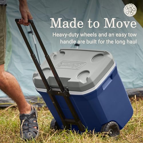 Image of Coleman Classic Series Insulated Portable Rolling Cooler with Wheels, Leak-Resistant Outdoor Hard Cooler Keeps Ice up to 5 Days, 65-Quart