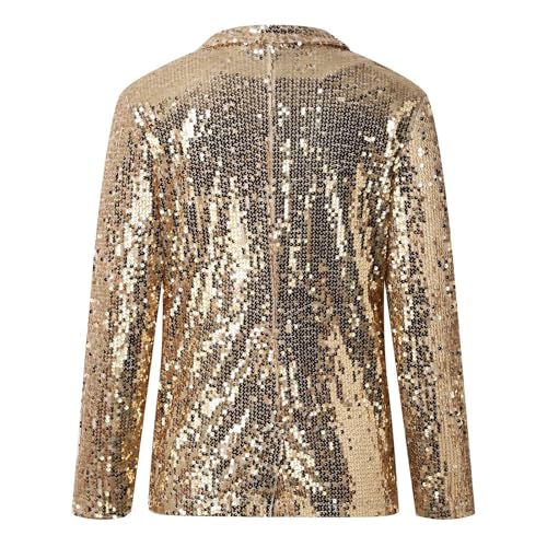 Veste à paillettes pour femmes veste avant ouverte fluide avec poche
