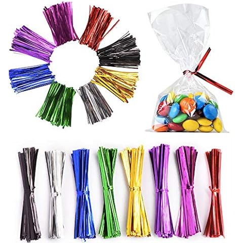 Accessories Attic 800 Pieces 4 Inch Metallic Twist Ties, 4 Colors (100, Green) Cover