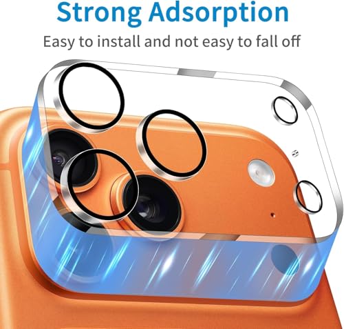 Image of Camera Lens Protector Compatible with iPhone 17 Pro (Pack of 3) | 9H Tempered Glass Camera Lens Guard | Scratch Resistant | HD Clear | Anti-Fingerprint | Easy Installation | Bubble Free