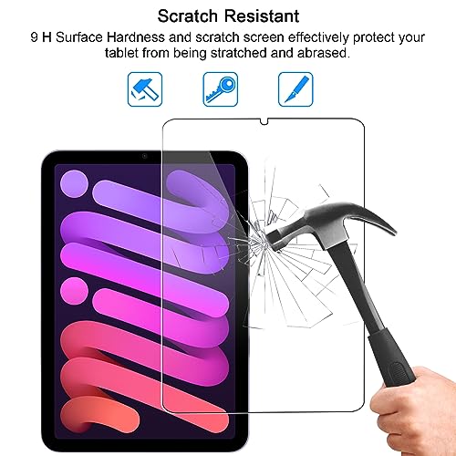 SIBEITU 2 Pack Screen Protector for iPad Mini 7 A7 Pro 2024/iPad Mini 6th 2021, 8.3 Inch HD Clear 9H Hardness Tempered Glass Film Compatible with iPad Mini 7/6, Scratch Resistent, Touch Sensitive