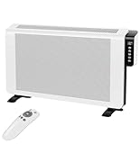 Convection Space Heaters for Indoor Use Large Room, 1500W Infrared Bathroom Heater with Remote, IPX4, 24Hrs Timer, Stand & Wall Panel Heater with Adjustable Thermostat for Office Bedroom Use