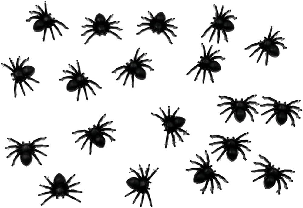 ALIMITOPIA 200pcs Fake Black Spider Realistic Imitation Bug for Halloween Prank Props(0.6")
