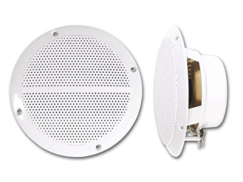 2 Haut-parleurs Coniques 5" Résistants à L'eau 80W/8 Ohm | Pour Installation Murale Ou Au Sol, Avec Grilles