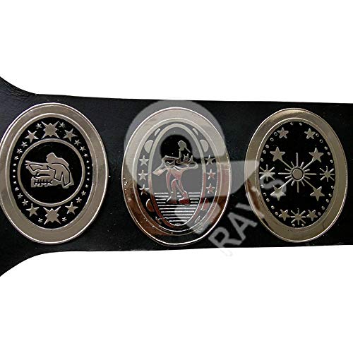 Ray's Adult Size Southern Heavyweight Wrestling Champion Replica Leather Belt with 4mm Brass Plates2