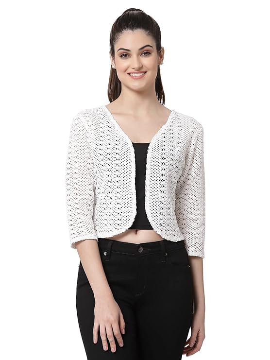 Image of I Cotton Shrug I Round Neck Shrug I 3 /4 Sleeve Shrug I Shrug for Women I Shrug for Girls I Shrug I Women Shrug I