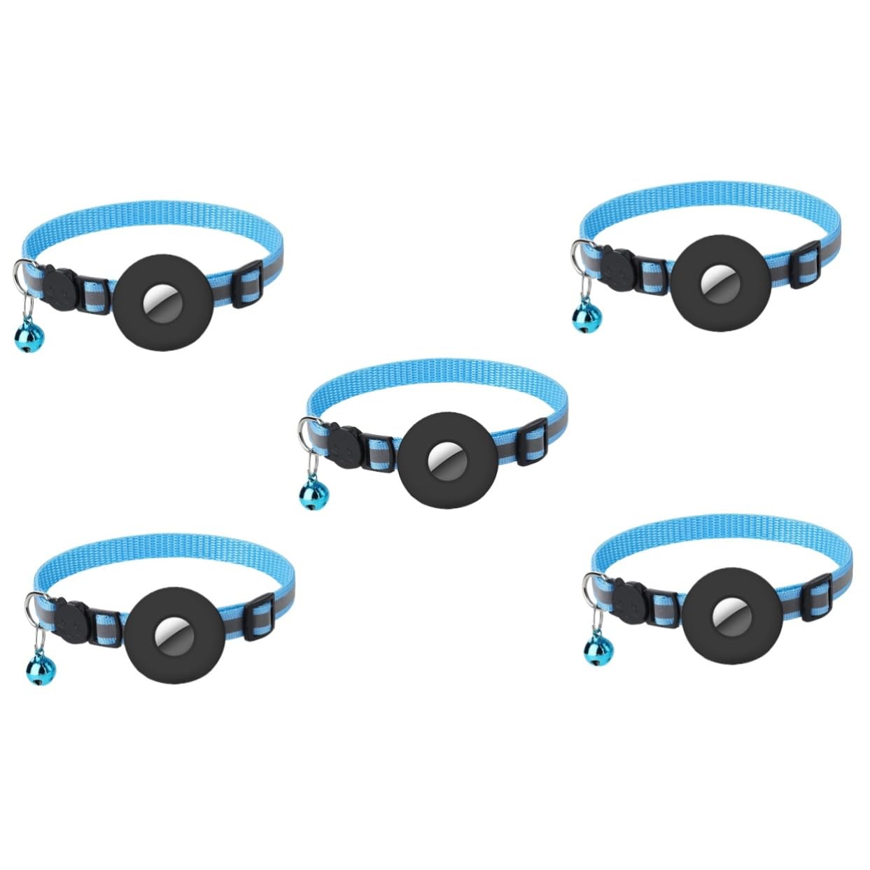 INOOMP 5pièces Collier Réfléchissant pour Chat avec Cloche Amovible Collier Ajustable Et Léger pour Animaux De Compagnie pour Fêtes Et Événements Spéciaux