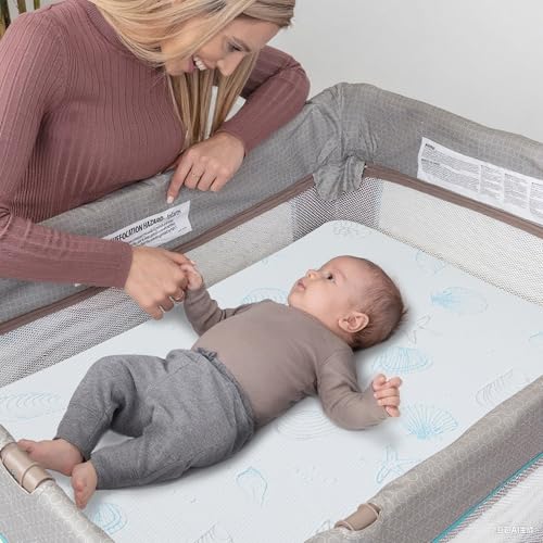Image of Pack and Play Mattress 38 inchx26 inchx1.5 inch, Crib Mattress Pad for Playard, Pack n Play Mattress with Soft Breathable Washable Cover for Baby and Toddler