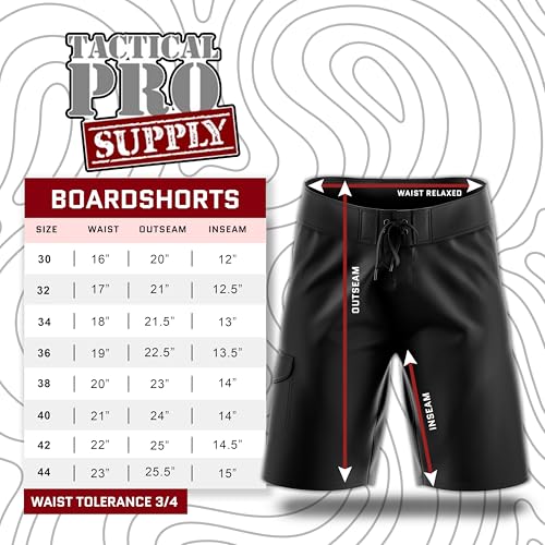 Tactical Pro Supply American Flag Board Shorts - White Flag (Size 32)3