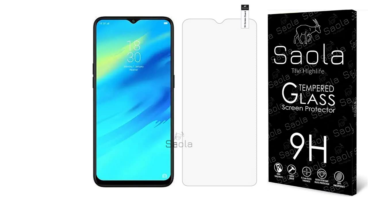 Saola 9H Clear Tempered Glass For Realme X2 Pro Cellphone (Pack Of 1) With Free Installation Kit. Full Screen Coverage - 6.5 Inch (B0BFP88SRK) Amazon Price History, Amazon Price Tracker