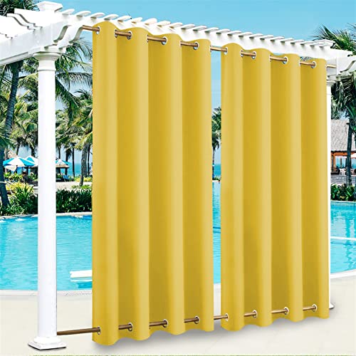 Rideau imperméable pour terrasse – Bloque la lumière du soleil – Œillets antirouille – Coupe-vent en haut et en bas pour tonnelle, porche, pergola,...