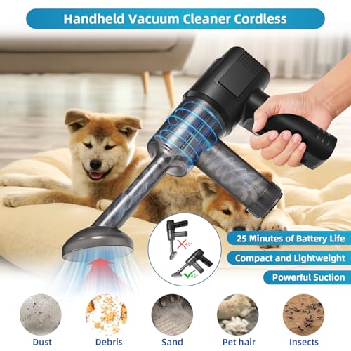 Cordless Bug Vacuum Catcher for Insect Pet Hair Dust Portable Handheld Vacuum Cleaner Rechargeable, High Power Portable Vacuum Cleaner with Strong Suction, Dust Buster, Ideal for Home, Car & Travel - Thumbnail 3