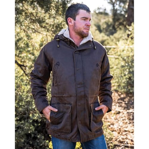 Image of OUTBACK TRADING Men's 29739 Nolan Warm Cotton Outdoor Casual Western Long Sleeve Jacket with Removable Hood