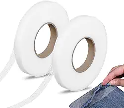 Fita Termoadesiva para Fusão de Tecido, Cola Têxtil para Roupas, 2 Rolos Total 140 Metros, Adesivo de Conserto para Bainha Fixa, Remendos e Artesanato