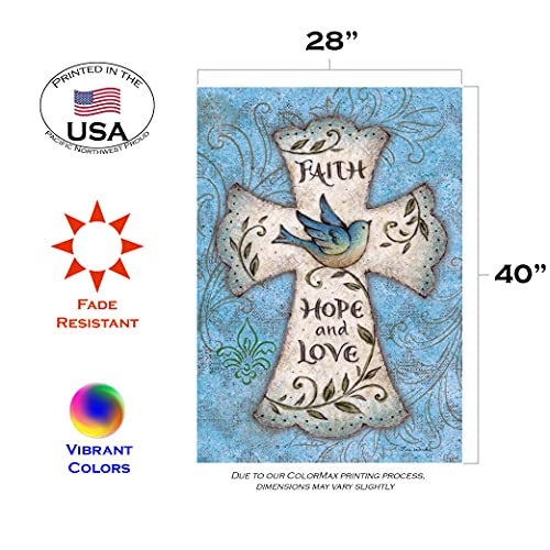 Toland Home Garden 1010841 Faith Hope Love Christian Flag 28X40 Inch Double Sided Christian Garden Flag For Outdoor House Cross Flag Yard Decoration #TOP1
