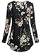 SeSe Code Long Sleeve Empire Waist Maternity Tops for Women Casual Fall to Wear with Leggings Shirts that Hide Belly Fat Black Floral