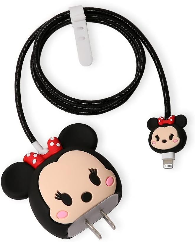 iTronix Cable Protector with 3D Cute Pattern for iPhone Charger only 18W & 20W, Data Line Wire Saver Charging Cable Charger Protective Cable, Full Protection Cover 4 in 1 (Black Minnie) (B0CQ29Z5LL) Amazon Price History, Amazon Price Tracker