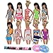 Lance Home® 5 Set Fatto a Mano Moda Spiaggia Bikini Nuoto Estate Spiaggia Balneazione Abbigliamento per 29cm Bambola Giocattoli Casuale Stile (5 Costumi da Bagno + 5 Sandali + 2 Giri di Nuoto)