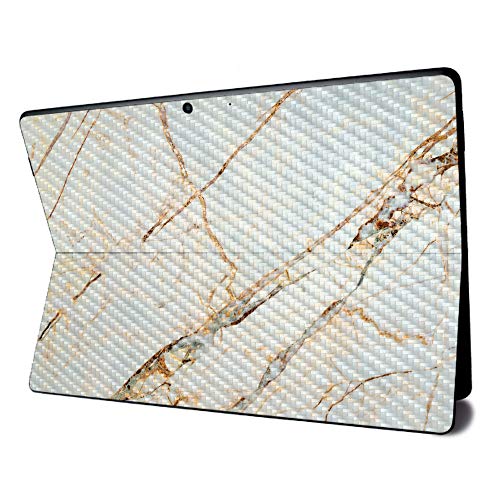 Image of MightySkins Carbon Fiber Skin for Microsoft Surface Pro X - Antique Marble | Textured Carbon Fiber Finish | Easy to Apply, Remove, and Change Styles | Made in The USA