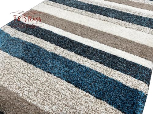 Image of F & B Rugs Luxurious Luck high Density Thick & Soft Shaggy Carpet Microfiber 2 Inch Pile Height 6 x 8 feet