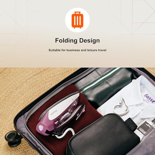 MAGIO Reise-Dampfbügeleisen | 1100 Watt | Klappbarer Griff | Dualspannung 120V–240V | Mini-Bügeleisen nur 0,7 kg | Keramikbügelsohle | Temperaturregler