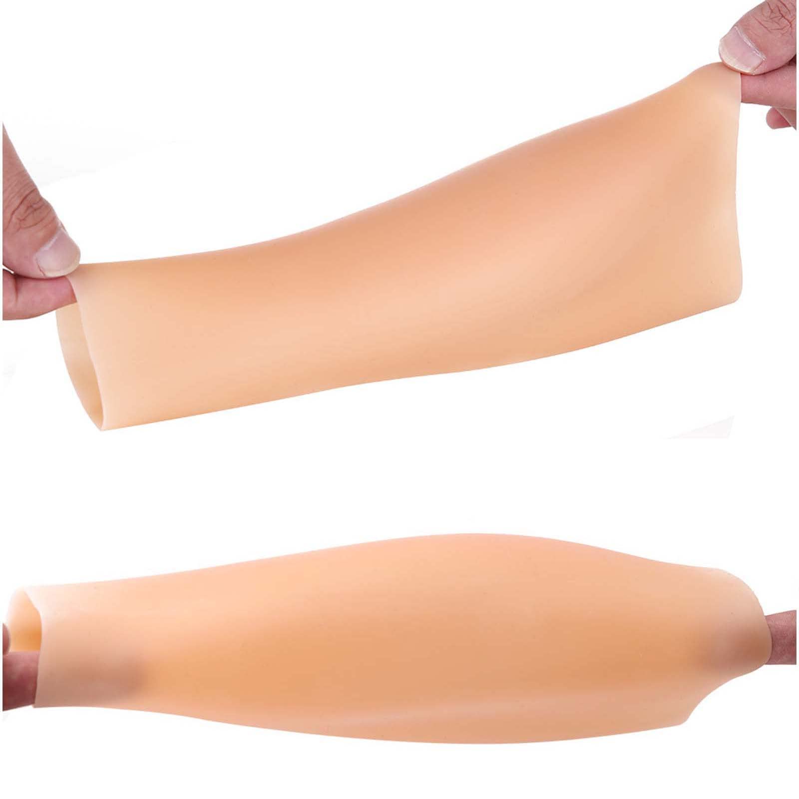Brazo Falso de Silicona, Mangas de Tatuaje Falsas, para Ocultar Cicatrices, Tatuajes, Marcas de Nacimiento, Brazos Delgados, travestismo, Cosplay, 1 Pieza (marrón M)