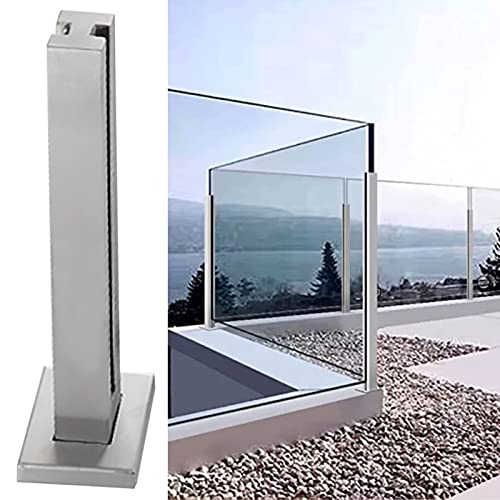 Garde-corps en verre argenté avec support design en inox - 2