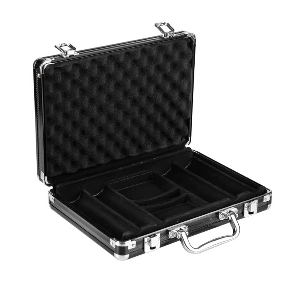 Étui À Jetons De Poker Vide, Conteneur De Stockage Avec Poignée Serrure, Boîte À Cartes Épaisse, Cadre En Alliage D'aluminium, Étui De Transport Portable Pour Jeux De Jeu, Capacité De 200 Jetons