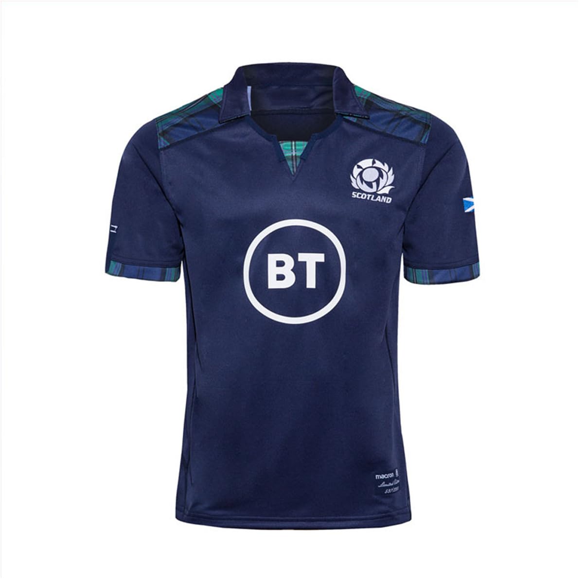 Scotland T Shirt - Blue T Shirt Embroidered Scottish Supporter Sport Top Shirt-XL