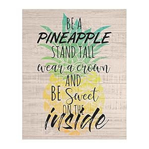 Be a Pineapple - Beach Wall Art Sign - Funny Pineapple Graffiti Replica Wall Print - Unframed Beach Decor Ideal for Home, Office, Boat, Lake, Beach House & Ocean Decor! Great Sweet Gift for All - 8X10 Be a Pineapple Beach Wall Art Sign Funny Pineapple Graffiti Replica Wall Print Unframed Beach Decor Ideal for Home Office Boat Lake Beach House Ocean Decor Great Sweet Gift for All 8X10