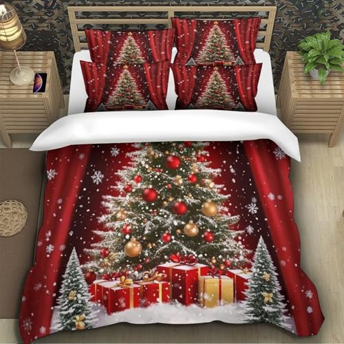 Housse de couette Train de Noël en microfibre super douce avec parure de lit 3D haut de gamme - 5