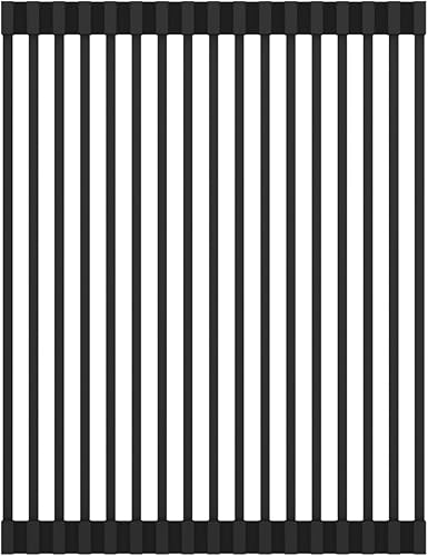 Miniatura 2 de Elkay Crosstown - Estante de secado de silicona negra de 11-7/8 x 16-3/4 x 3/8 pulgadas