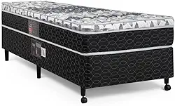 Cama Box + Colchão Castor Solteiro Class One Face Tecnopedic 96x203x52cm