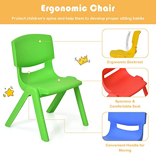 Costzon Kids Chairs, Stackable Plastic Learn And Play Chair For School Home Play Room, Colorful Chairs For Toddlers, Boys, Girls (Multicolor, 4 Chairs) #TOP3