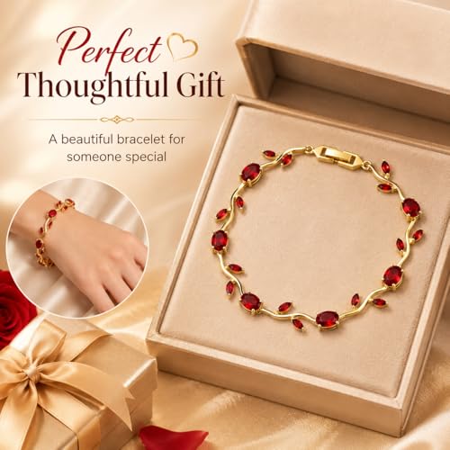 Image of Shining Diva Fashion Tulip Bracelet for Women, Floral Crystal, Anti Tarnish Jewellery Stylish Bracelet Gifts for Girls