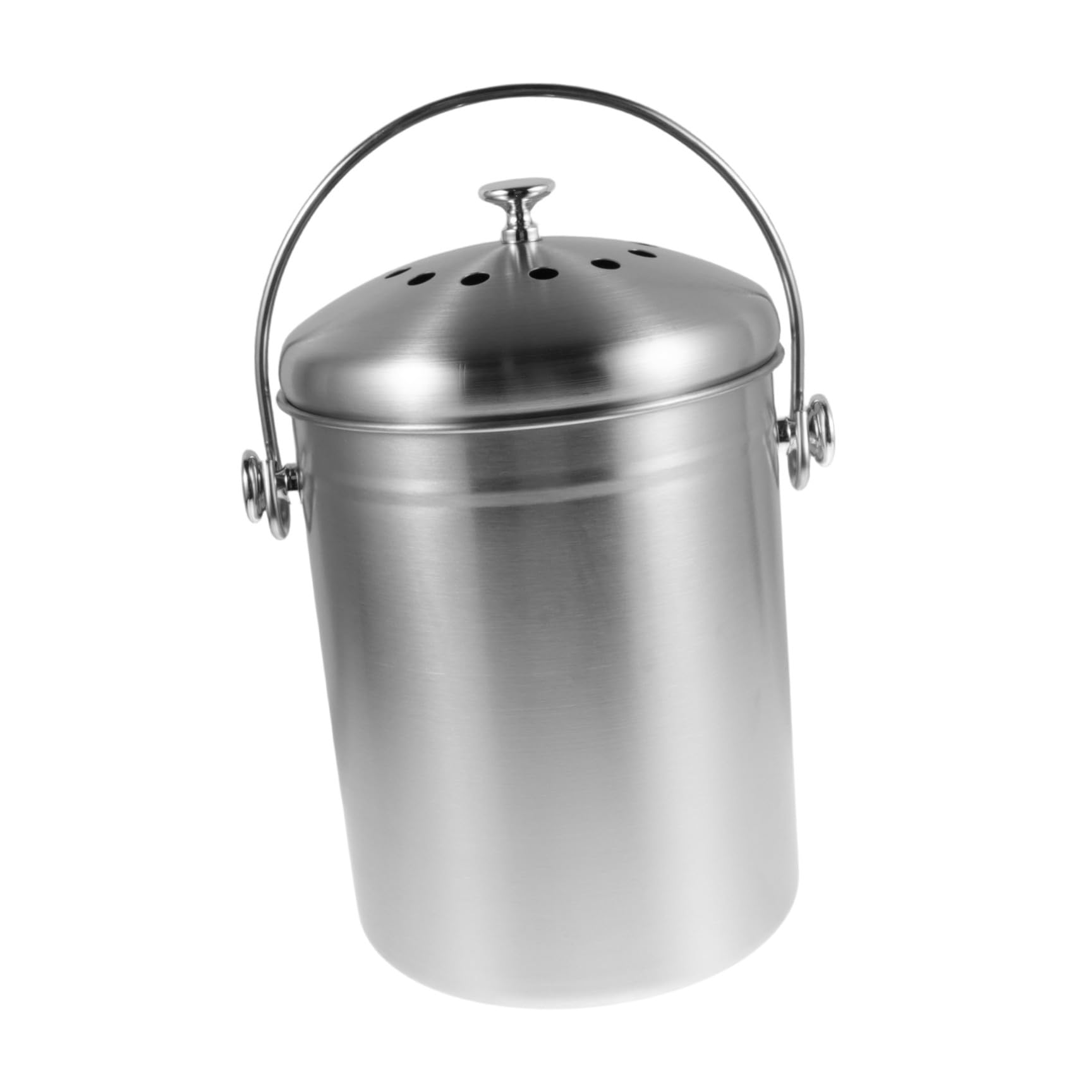 DECHOUS 5l Edelstahl Komposteimer mit Geruchsdichtem Deckel und Aktivkohlefilter für Küchenabfälle im Innenbereich Großer Fassungsvermögen für Küchen und Haushaltsabfälle
