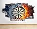 Produktbild Wandtattoo Darts Spielbrett Feuer Wasser zertr¨¹mmert Wandtattoo 3D-Kunst Aufkleber Vinyl RoomMedium