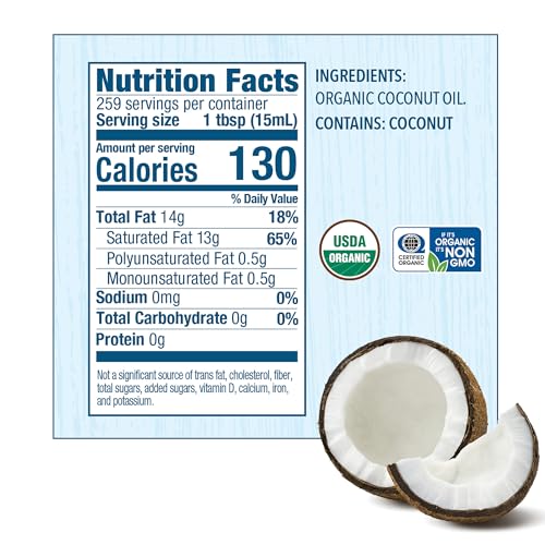 Image of Carrington Farms Organic Refined Coconut Oil, 1 Gallon, Cold-Pressed, Non-GMO, Gluten-Free, Perfect for Cooking, Baking, Skin Care, Hair Oil, MCTs, 128 fl oz - Nutrient-Rich, No Trans Fats