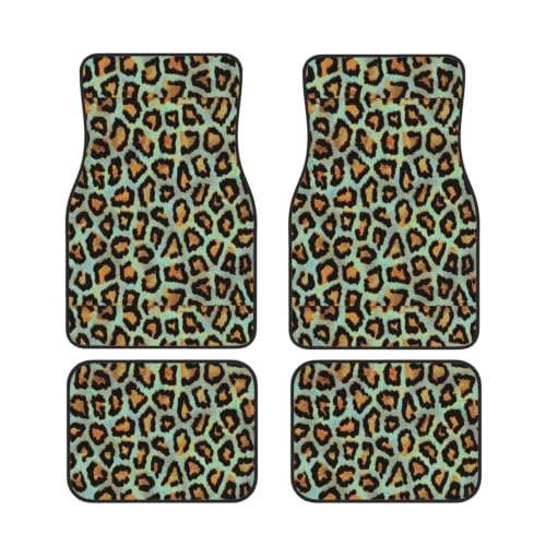 Alfombrillas para coche de neopreno con estampado de leopardo antideslizante