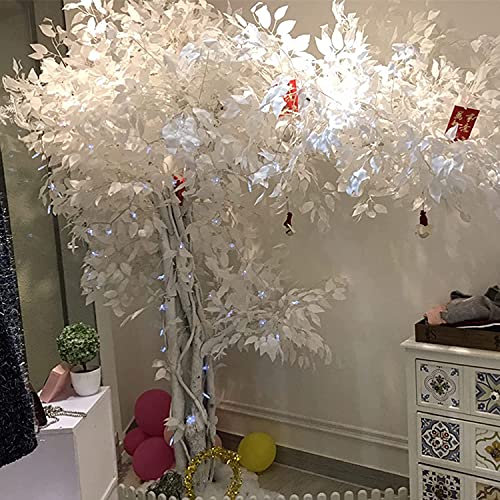 Image of LPLYAA White Artificial Banyan, Plant Plastic Tree Model, Everlasting Artificial Plants Artificial Flowers & Sculptures (Size : 1.8mx1.8m), 20240305