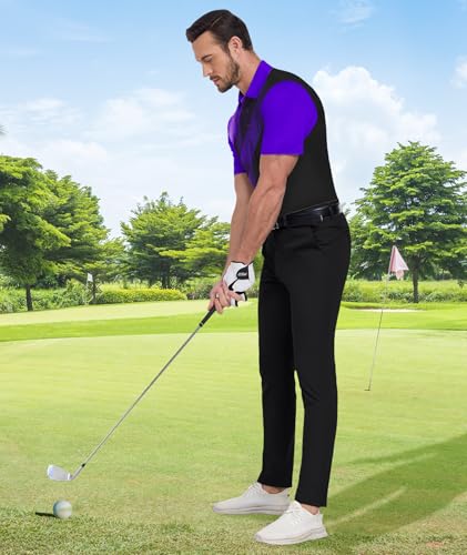 Image of ZITY Men's Golf Shirts Short Sleeve Print Patterns Casual Collared Polo